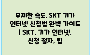 무제한 속도, SKT 기가 인터넷 신청법 완벽 가이드 | SKT, 기가 인터넷, 신청 절차, 팁